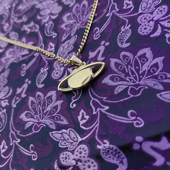 18K Gold Plated 🪐 Saturn Planet Pendant and 18K Gold Plated Miami Cuban Link - Picture 13 of 14